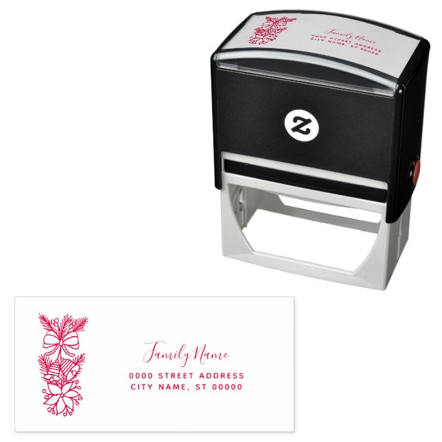 Christmas Holiday Return Address Self-inking Stamp (In Situ)