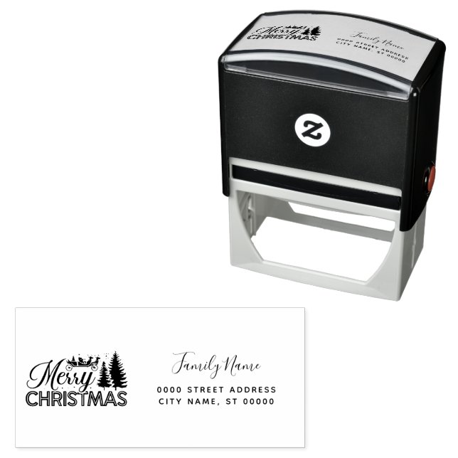 Christmas Holiday Return Address Self-inking Stamp (In Situ)
