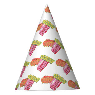 Christmas Holiday Ribbon Candy Xmas Foodie Print Party Hat
