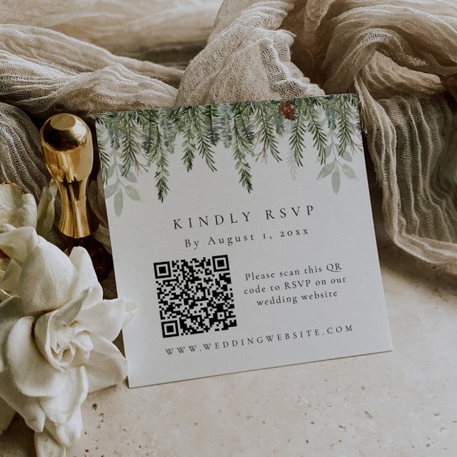 Christmas Holiday RSVP QR Code Enclosure Card (Creator Uploaded)
