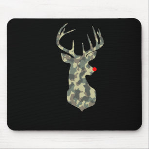 Christmas Holiday Rudolf Reindeer Red Nose Camo Hu Mouse Pad