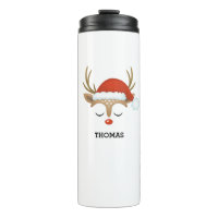 Christmas Holiday Rudolph Reindeer Thermal Tumbler