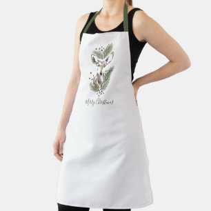 Christmas Holiday Rustic Deer All-Over Print Apron