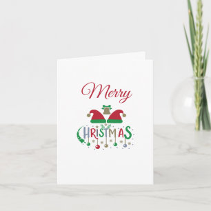 Christmas Holiday Santa Hats Folded Greeting Card