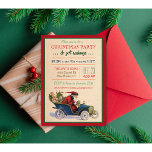 Christmas Holiday Santa Invitation<br><div class="desc">Everyone loves Secret Santa! Invite your friends to celebrate the holidays with this lovely design featuring a vintage santa in his "getaway car".</div>