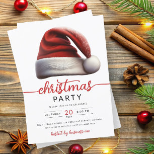 Christmas Holiday Santa's Hat Company Xmas  Invitation