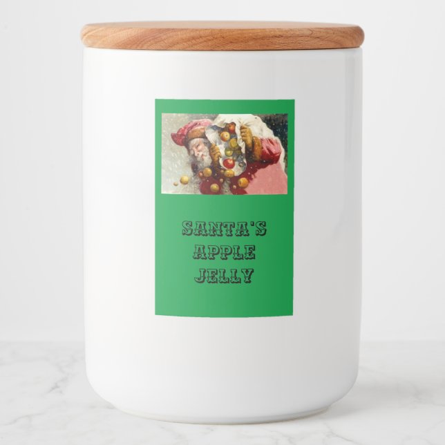 Christmas holiday santas homemade apple jelly gift food label (Front)