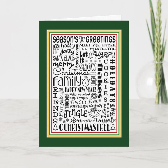 Christmas Holiday Season Fun Word Art Greeting (Front)