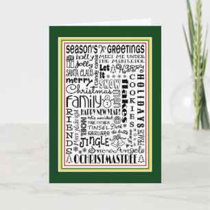 Christmas Holiday Season Fun Word Art Greeting Card