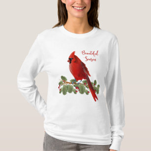 Christmas Holiday Season Women's Red Cardinal T-Shirt