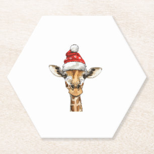 Christmas Holiday Season Xmas Giraffe   Paper Coaster