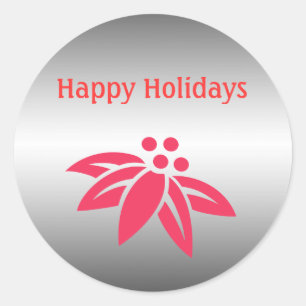Christmas, holiday shining metal like stickers