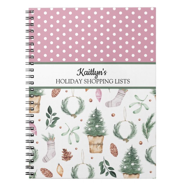 Christmas Holiday Shopping LIsts Notebook (Front)
