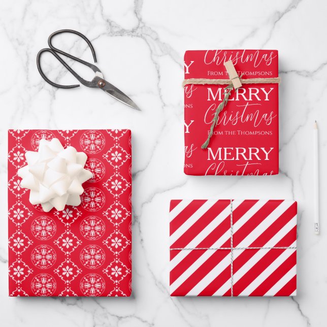 Christmas Holiday Simple Cute Snowflake Pattern  Wrapping Paper Sheet (Front)