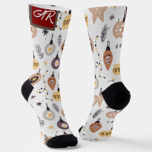 Christmas holiday simple elegant gifts MONOGRAM Socks