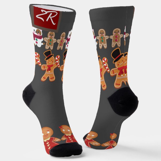 Christmas holiday simple elegant gifts MONOGRAM  Socks (Angled)