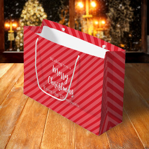 Christmas Holiday Simple Red Minimalist Cute Large Gift Bag