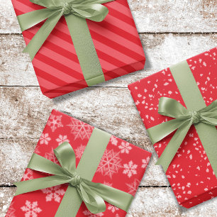 Christmas Holiday Simple Red Patterns Winter Cute Wrapping Paper Sheet