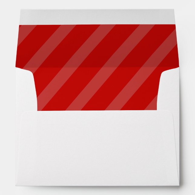 Christmas Holiday Simple Red Whimsical Striped Envelope (Back (Bottom))