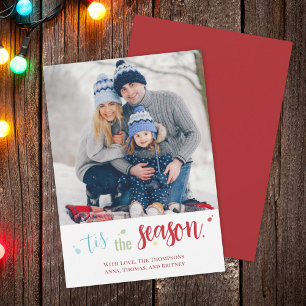 Christmas Holiday Simple Tis the Season Cute Card