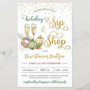 Christmas Holiday Sip and Shop Champagne Store  Flyer