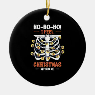 Christmas Holiday Skeleton Rib Cage Radiology Ceramic Ornament