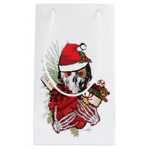 Christmas Holiday Skull Small Gift Bag