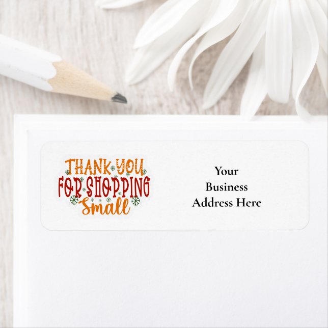 Christmas Holiday Small Business Modern  Return Address Label (Insitu)