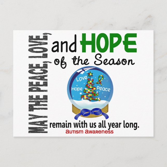 Christmas Holiday Snow Globe 1 Autism (Front)