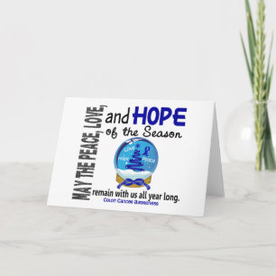 Christmas Holiday Snow Globe 1 Colon Cancer Card