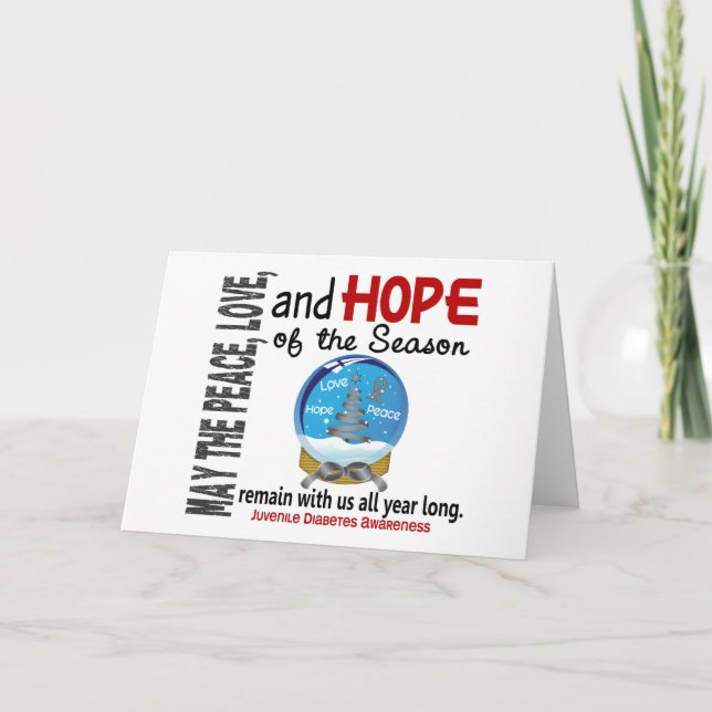 Christmas Holiday Snow Globe 1 Juvenile Diabetes Card (Front)