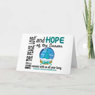 Christmas Holiday Snow Globe 1 Ovarian Cancer Card