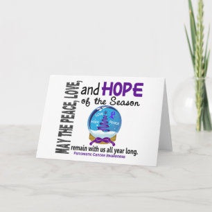 Christmas Holiday Snow Globe 1 Pancreatic Cancer Card