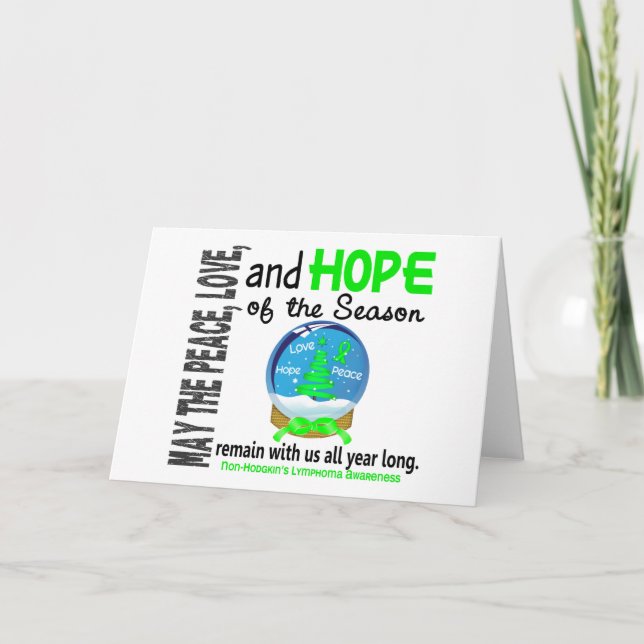 Christmas Holiday Snow Globe Non-Hodgkins Lymphoma Card (Front)