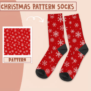 Christmas Holiday Snow Pattern Socks