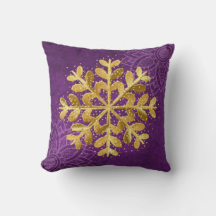 Christmas Holiday Snowflake Chrysanthemum Pillow