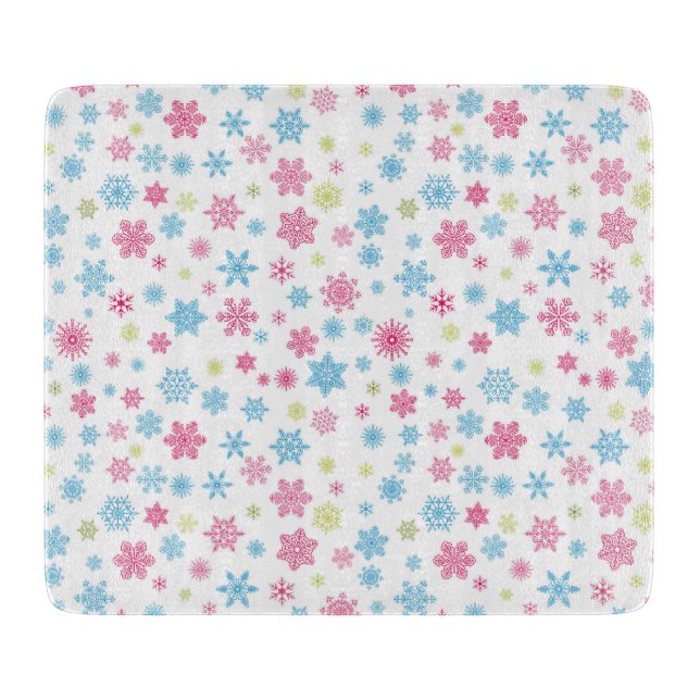 Christmas Holiday Snowflake Pattern Cutting Board (Front)