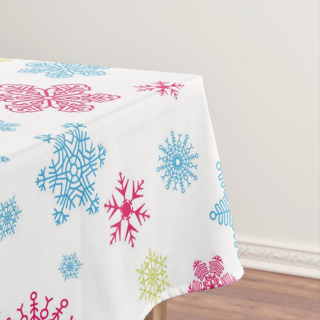 Christmas Holiday Snowflake Pattern Tablecloth (In Situ)