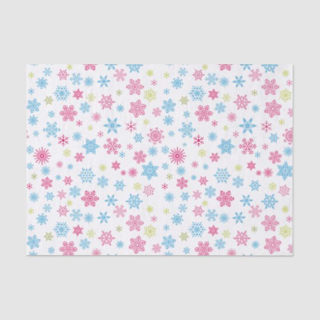 Christmas Holiday Snowflake Pattern Tissue Paper (Front)
