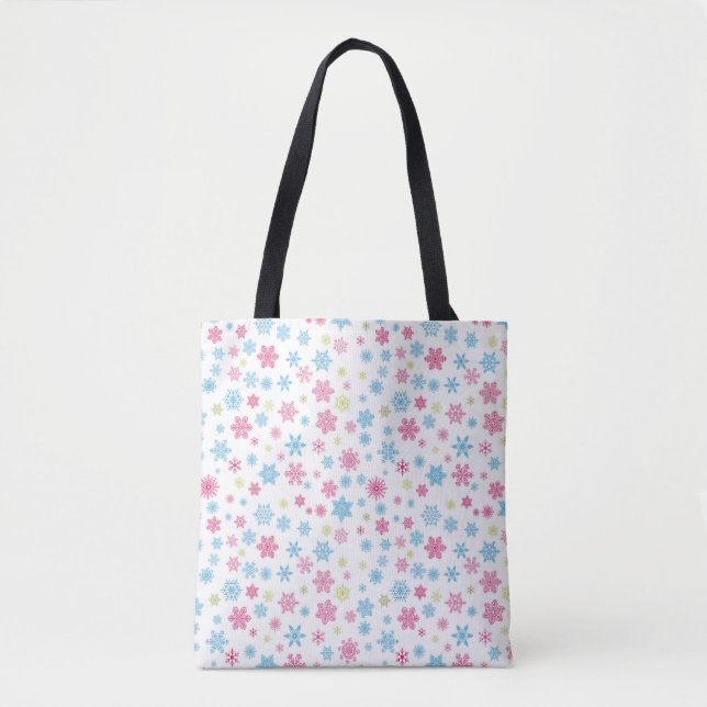 Christmas Holiday Snowflake Pattern Tote Bag (Front)