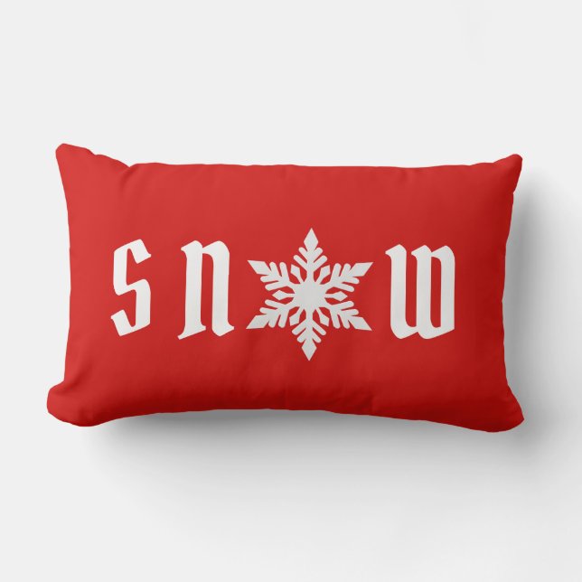 Christmas Holiday Snowflake Pillow (Front)