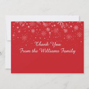Christmas Holiday Snowflakes Script Thank You card