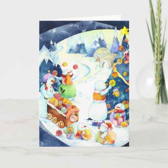 Christmas Holiday Snowman Land Card (Front)