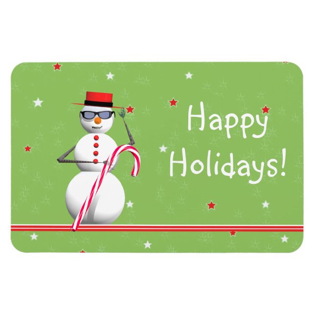 Christmas Holiday Snowman Magnet (Horizontal)