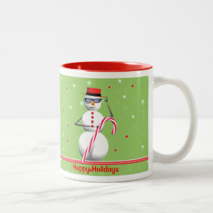 Christmas Holiday Snowman Two-Tone Coffee Mug