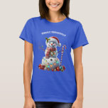 Christmas Holiday Snowman with Decorations URM T-Shirt<br><div class="desc">Image of a snowman with Christmas decorations.</div>