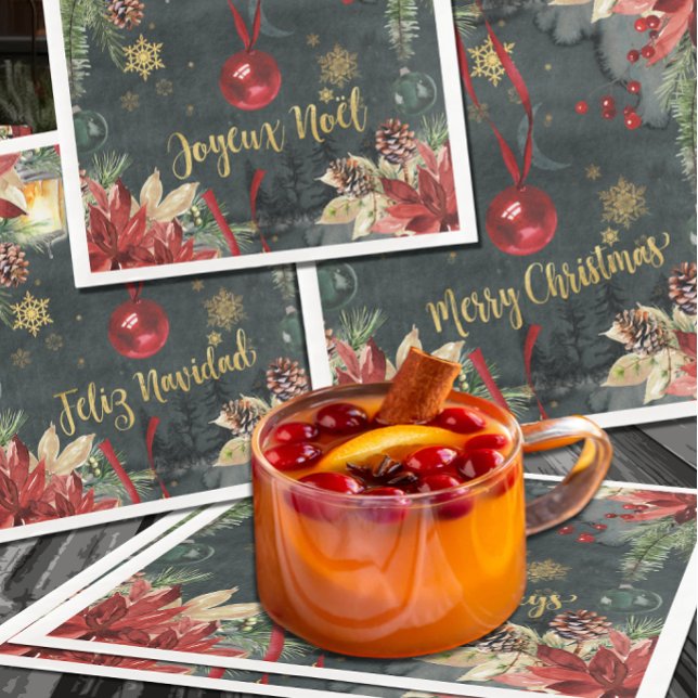 Christmas Holiday Splendour Joyeux Noel Napkin (Creator Uploaded)