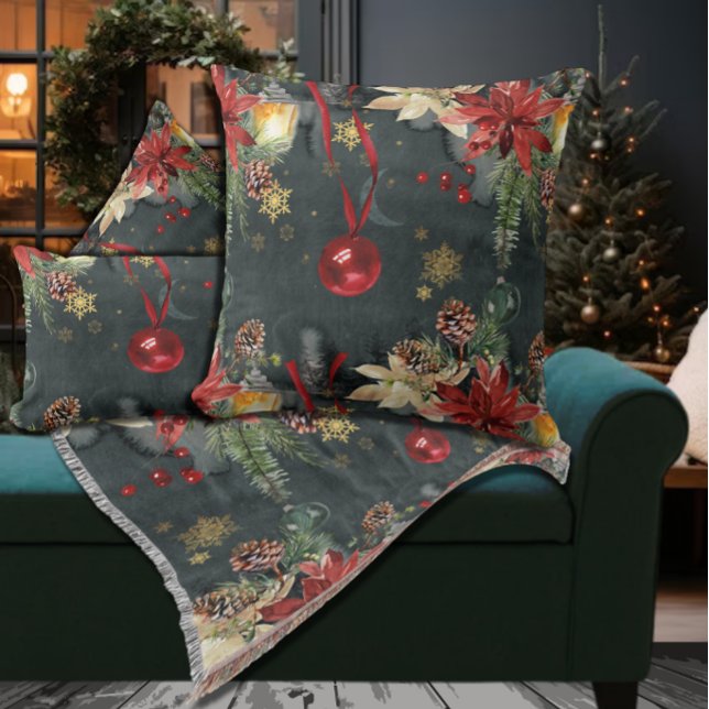 Christmas Holiday Splendour Throw Blanket (Creator Uploaded)