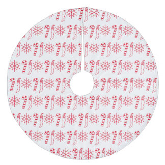 Christmas Holiday Stocking Santa Seasons Greetings Fleece Tree Skirt