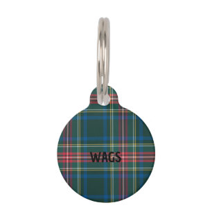 Christmas Holiday Tartan Plaid Pet Name Classic Pet Tag